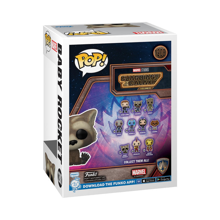 Funko Pop! Marvel: Guardians of The Galaxy Volume 3 - Baby Rocket Figure w/ Protector