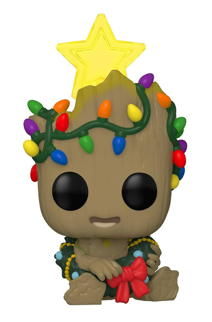 Funko POP! Marvel Holiday Groot Lights Glow in The Dark Exclusive w/ Protector