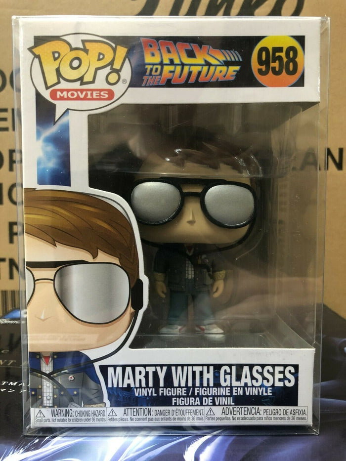 Funko POP! Movies Back to The Future MARTY with Glasses Figure #958 w/ Protector