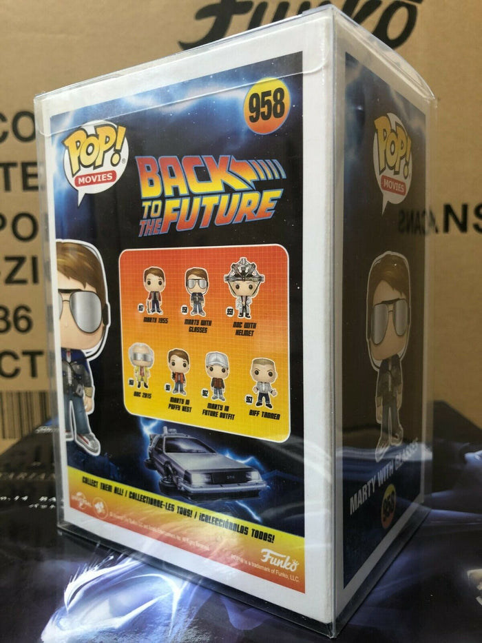 Funko POP! Movies Back to The Future MARTY with Glasses Figure #958 w/ Protector