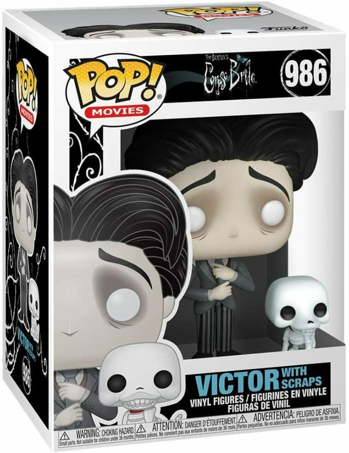 Funko POP! Movies: Corpse Bride VICTOR with Scraps Figure #986 w/ Protector