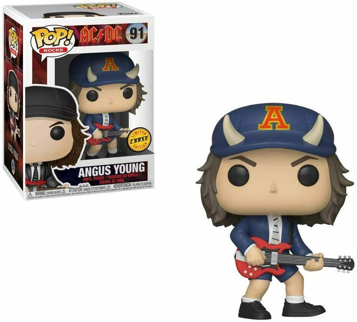 Funko POP! Music: AC/DC ANGUS YOUNG Chase Figure #91 w/ Protector