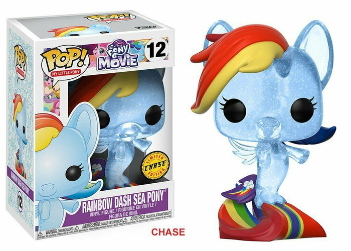 Funko POP! My Little Pony RAINBOW DASH SEA PONY Glitter Chase #12 w/ Protector