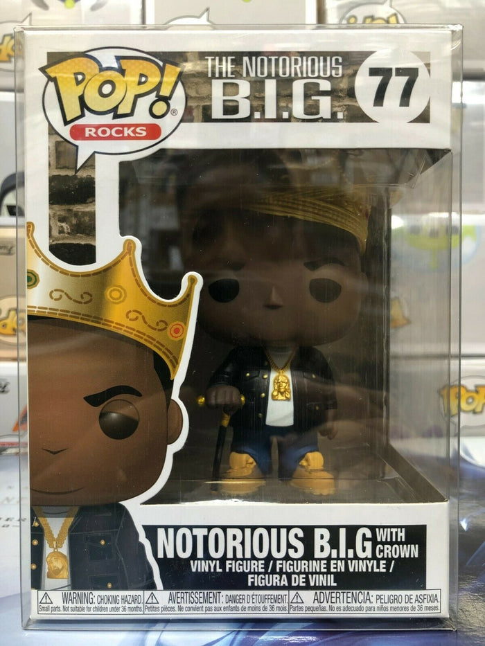 Funko POP! Rocks: The NOTORIOUS B.I.G. with Crown Figure #77 w/ Protector