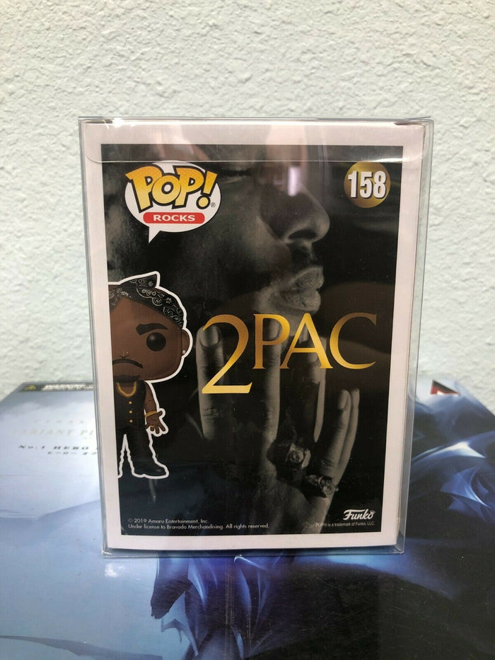 Funko POP! Rocks TUPAC SHAKUR in Vest with Bandana Figure #158 w/ Protector
