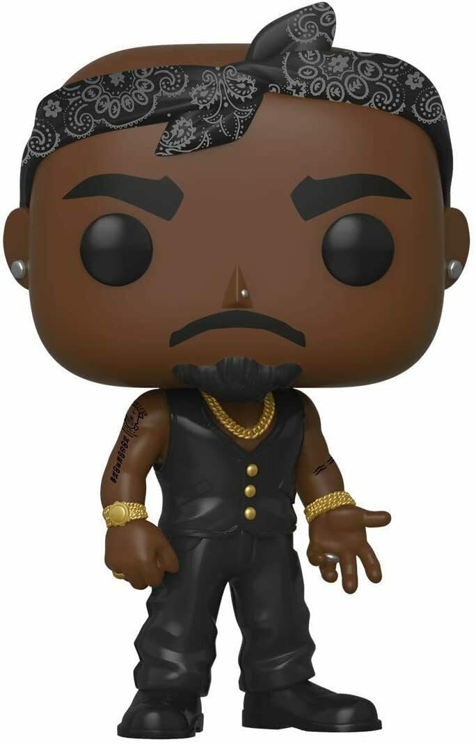 Funko POP! Rocks TUPAC SHAKUR in Vest with Bandana Figure #158 w/ Protector