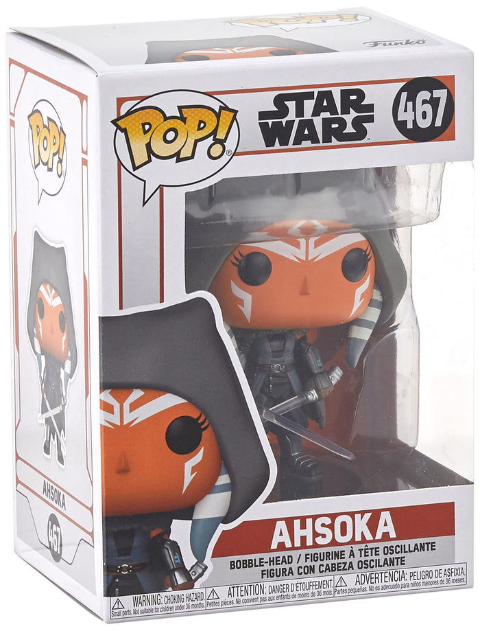Funko Pop! Star Wars: The Mandalorian - Hooded Ahsoka with Dual Sabers Figure Amazon Exclusive w/ Protector