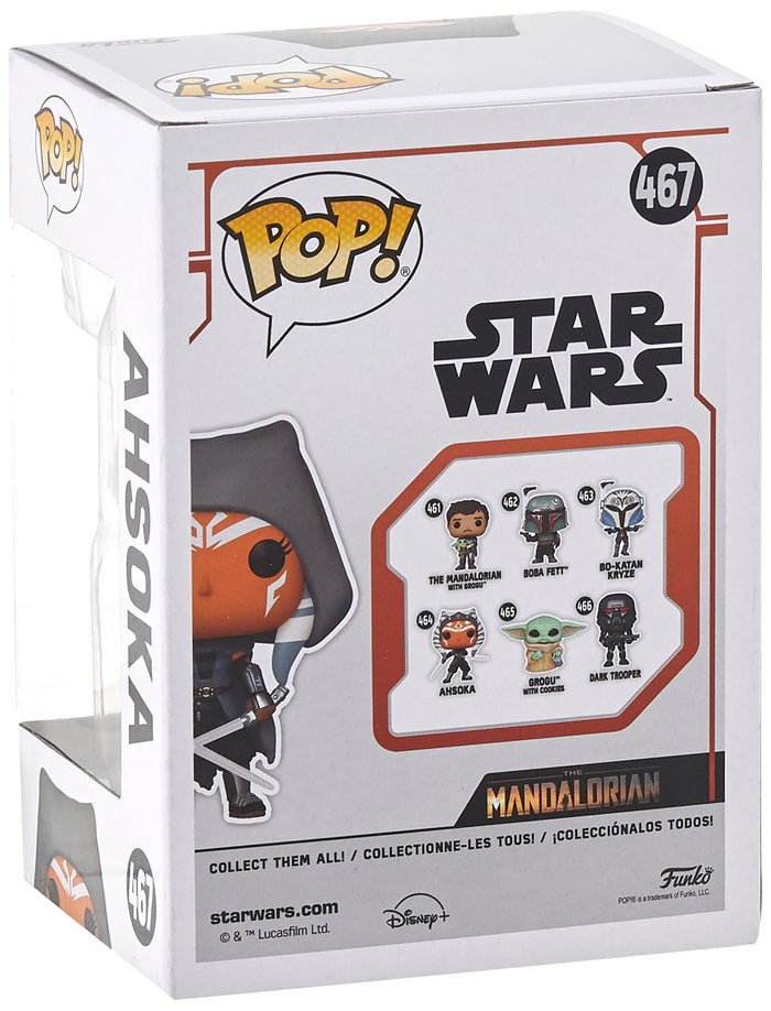 Funko Pop! Star Wars: The Mandalorian - Hooded Ahsoka with Dual Sabers Figure Amazon Exclusive w/ Protector