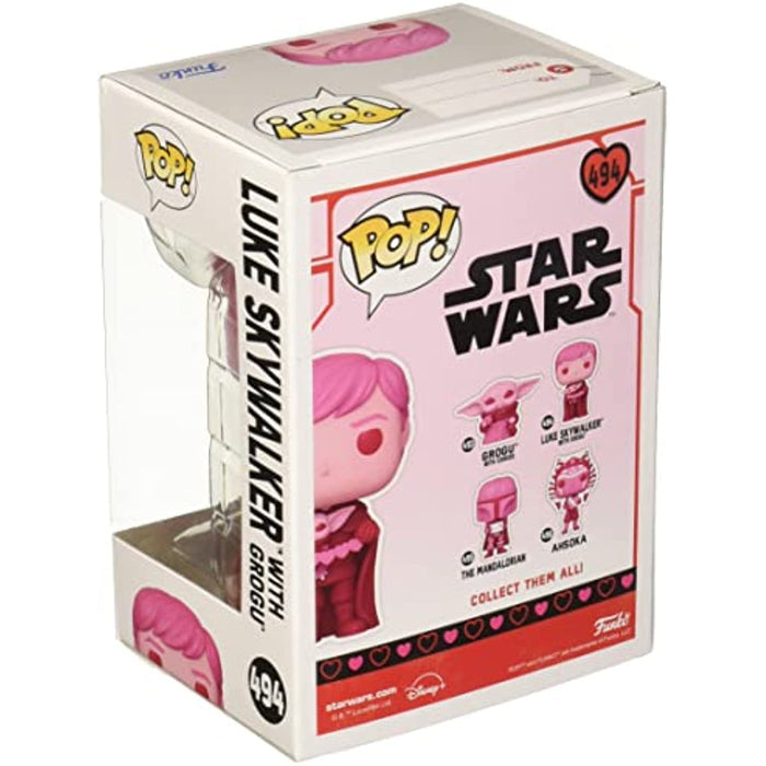 Funko Pop! Star Wars: Valentines - Luke Skywalker & Grogu Figure w/ Protector