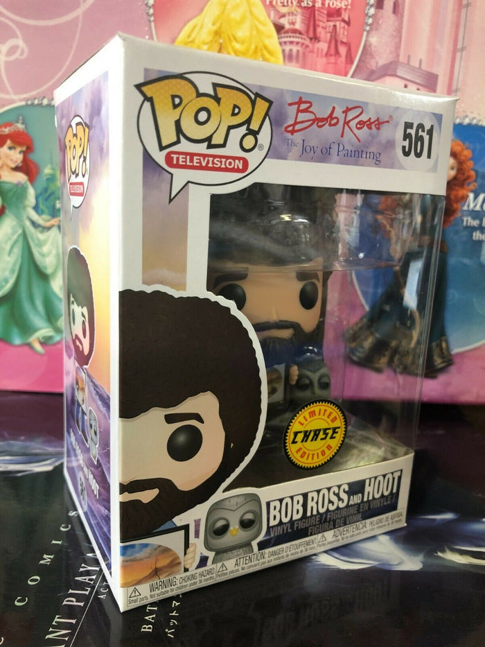 Funko POP! TV: Bob Ross BOB ROSS and HOOT Chase Figure #561 w/ Protector