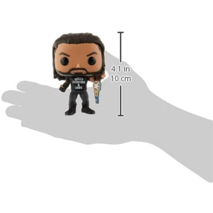 Funko POP WWE: Roman Reigns with Title, Wreck Everyone and Leave, Amazon Exclusive Vinyl Figure w/ Protector
