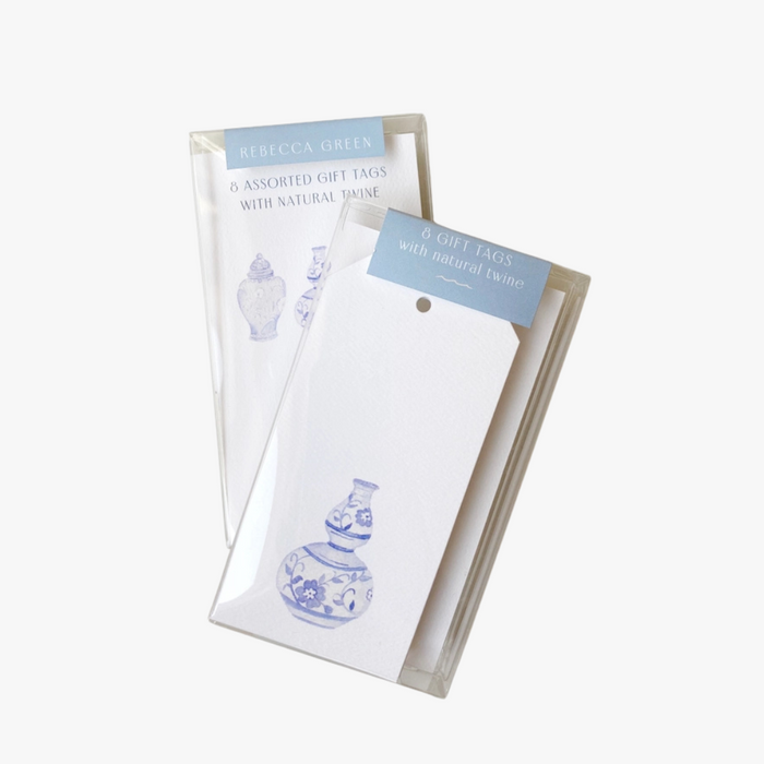 Ginger Jar Gift Tags in plastic wrap