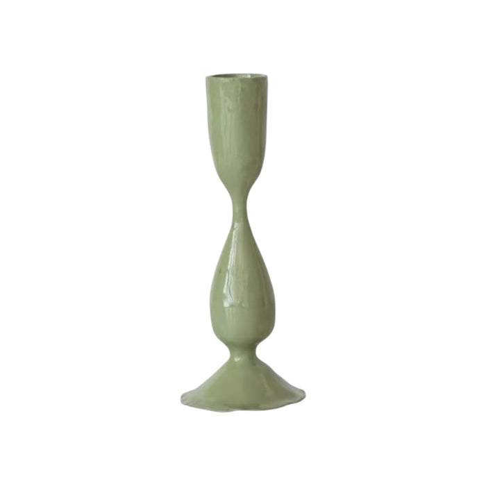 Green Enameled Metal Taper Holder
