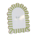 Green Striped Scalloped Photo Frame