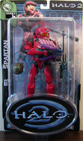 Halo 2 Series 4 RED SPARTAN WHITE TRIM FIGURE SNIPER RIFLE NEEDLER ASSAULT BOMB