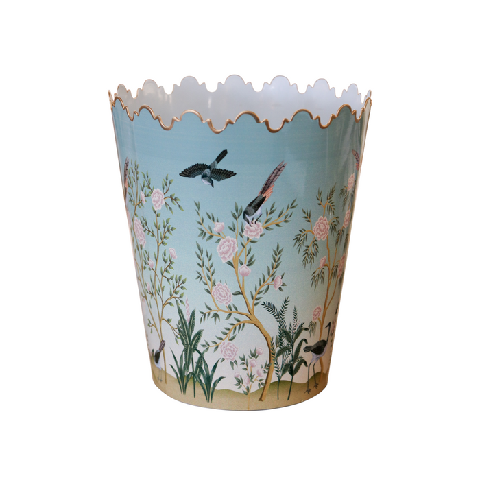 Hand-Painted Metal Scalloped Bucket