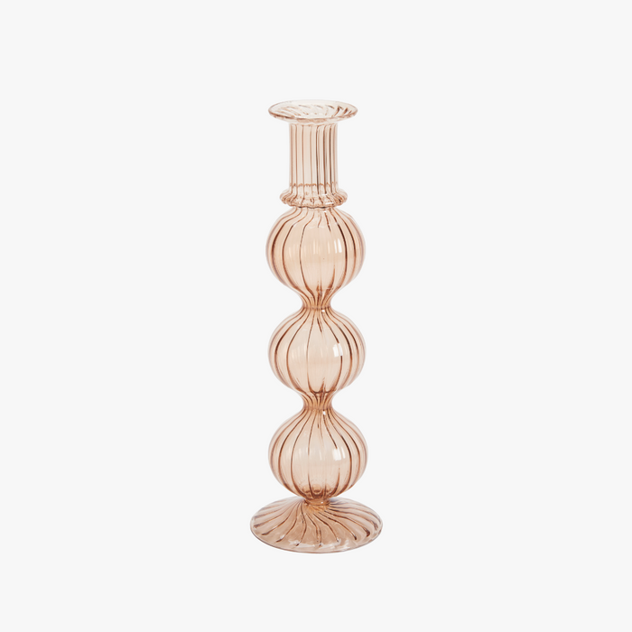 Joie Amber Glass Candlestick