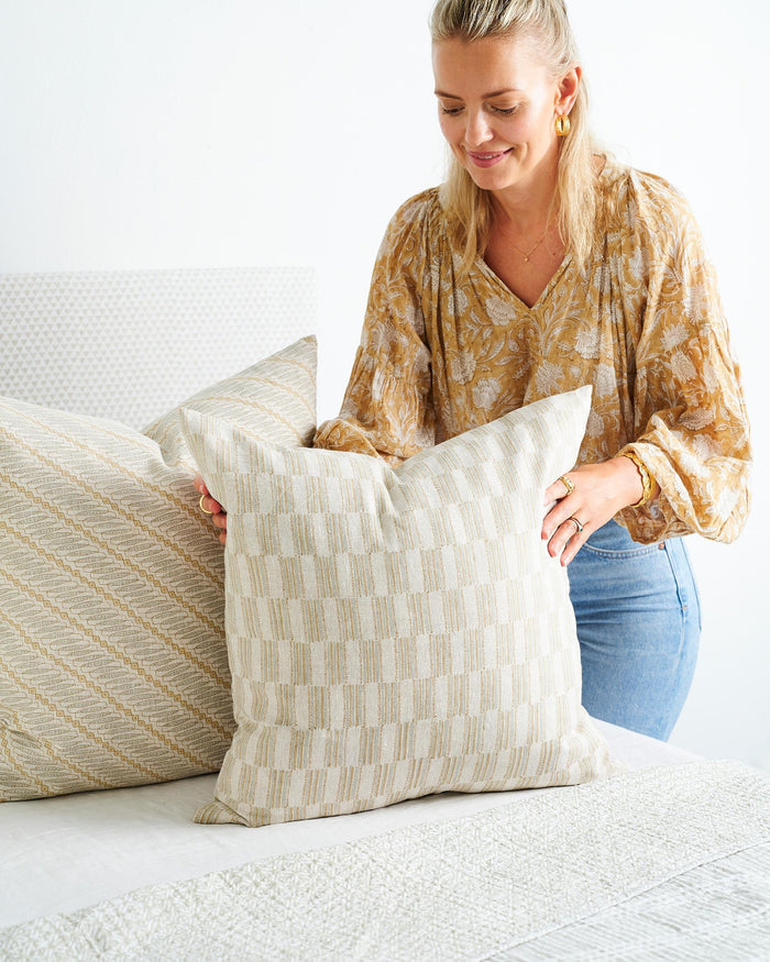 Lagos Elm Pillow Cover on Bed - Walter G