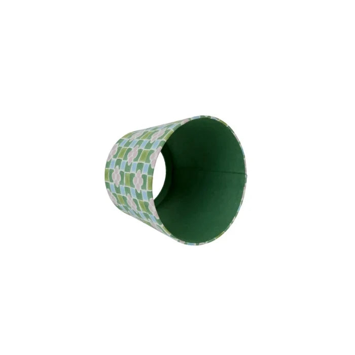 Lilac and Spring Green Cordless Lamp Shade - green lining