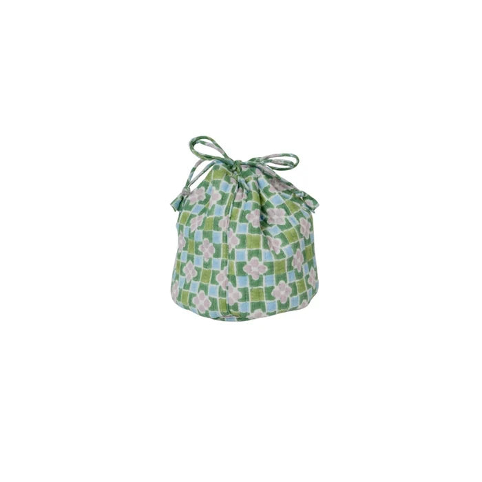 Lilac and Spring Green Drawstring Jewelry Pouch