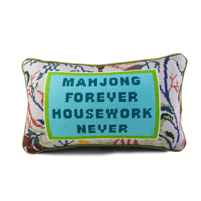 Mahjong Needlepoint Pillow - 9" x 15"