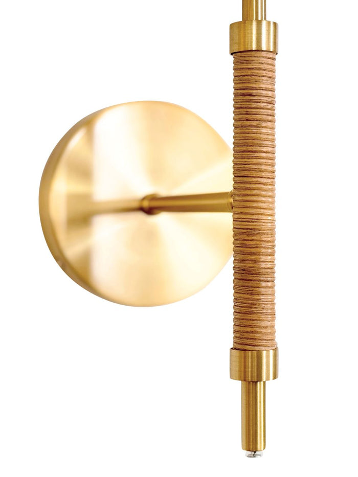 Maison Rechargeable Wall Sconce with woven rattan details