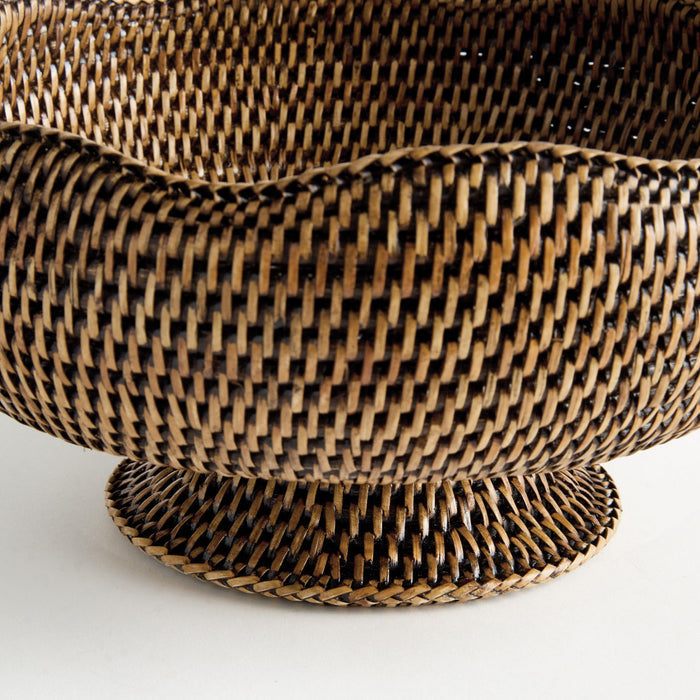 Mandalay Scalloped Footed Woven Rattan Bowl