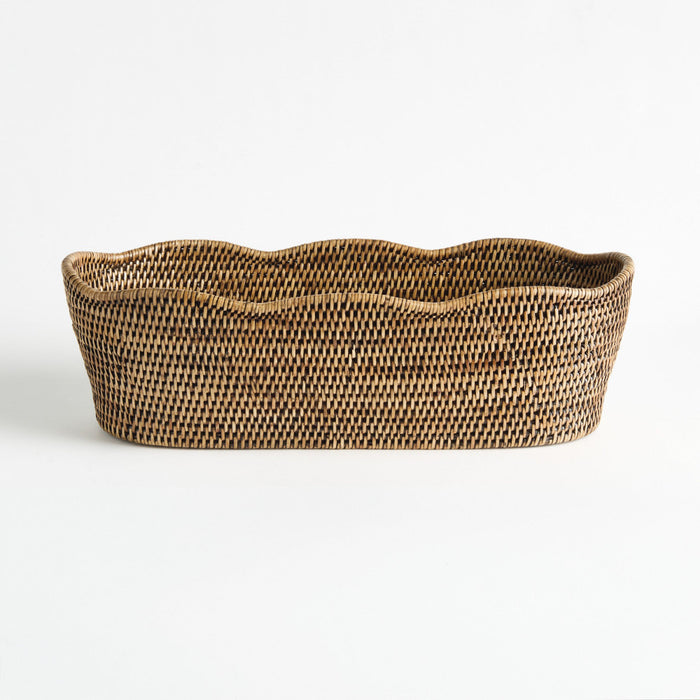 Mandalay Scalloped Edge Oval Basket Cachepot