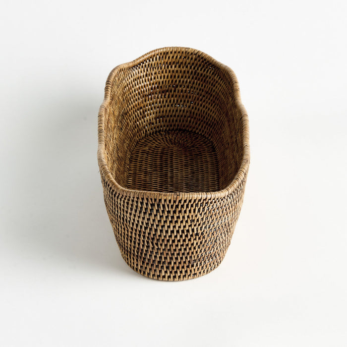 Mandalay Scalloped Edge Oval Basket side view