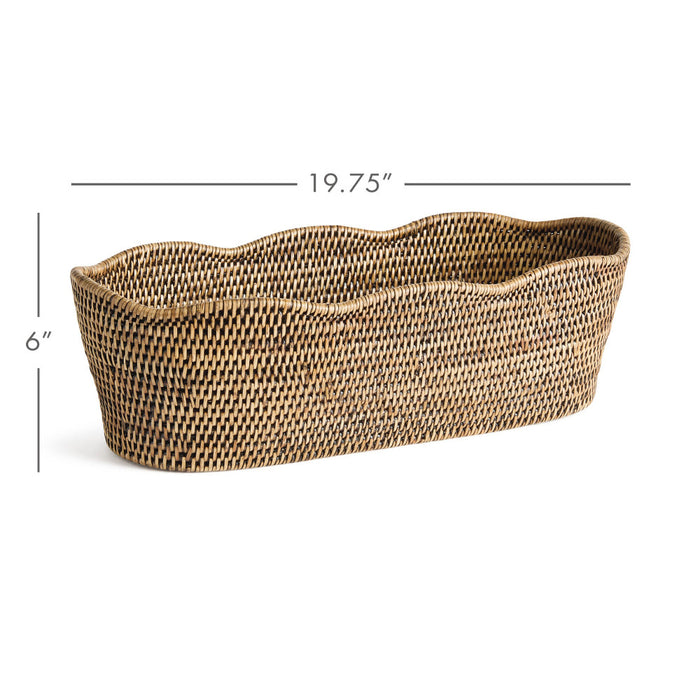 Mandalay Scalloped Edge Oval Basket dimensions