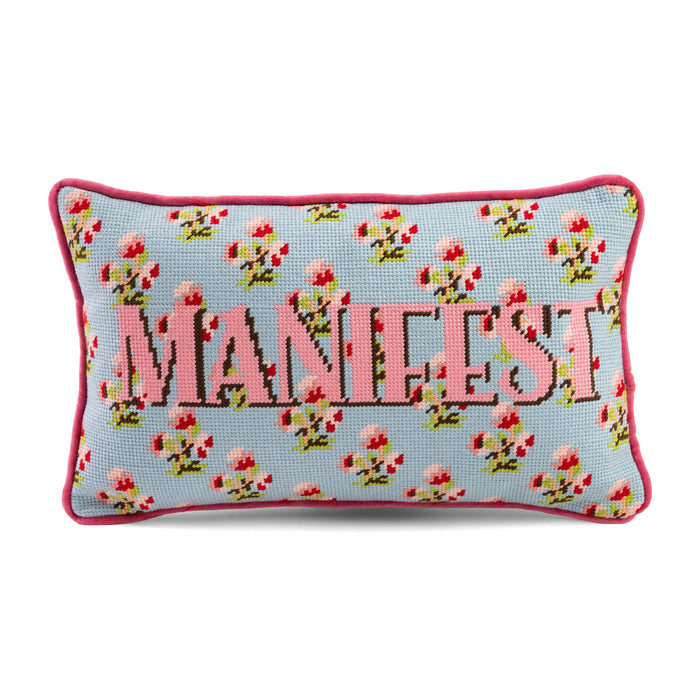 Manifest Needlepoint Pillow - 9" x 15"