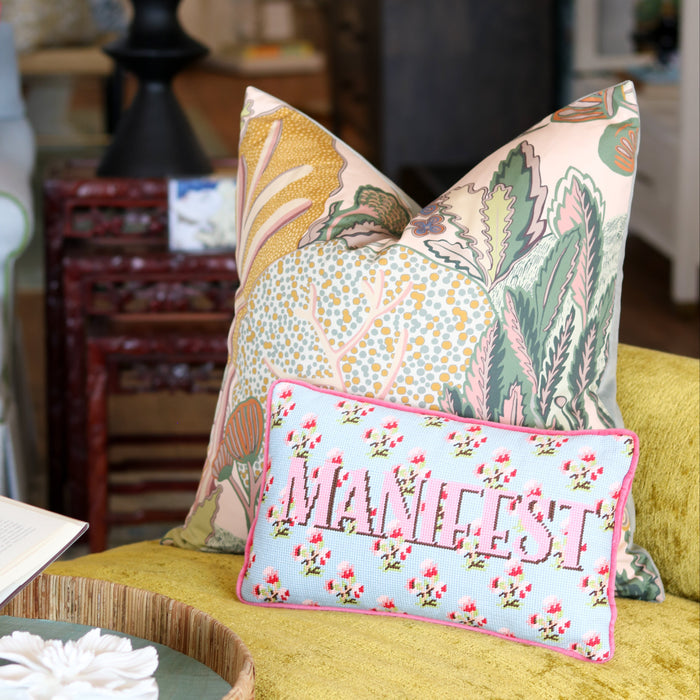 Manifest Needlepoint Pillow - 9" x 15"