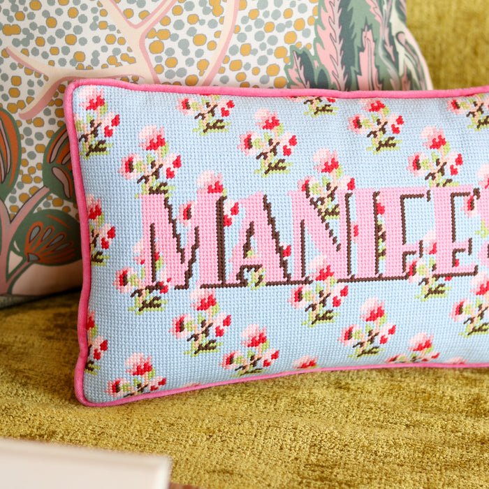 Manifest Needlepoint Pillow - 9" x 15"
