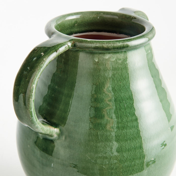 Marcel Green Ceramic Handled Jug closeup