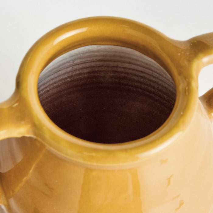 Marcel Golden Yellow Ceramic Handled Jug closeup
