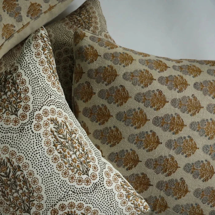 Marigold Mustard Pillow Cover and Winfleur Mustard