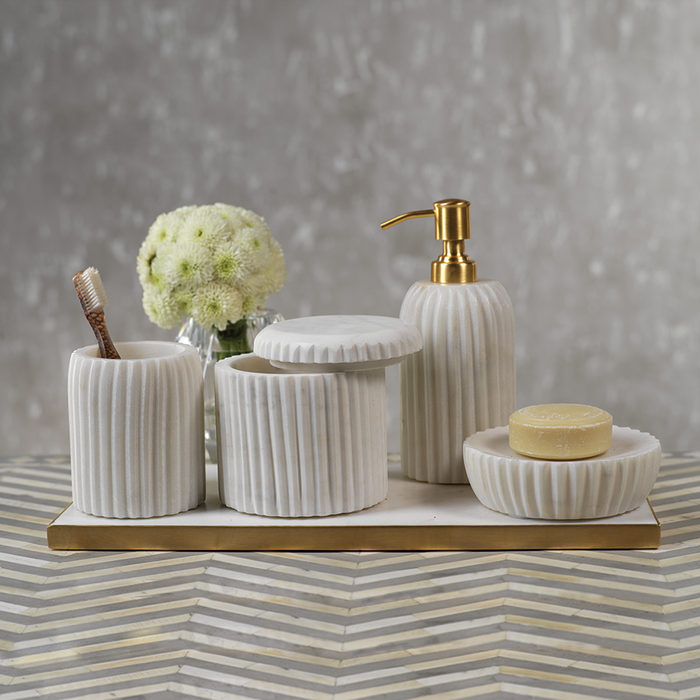 Marmo Marble Soap Dish Styled