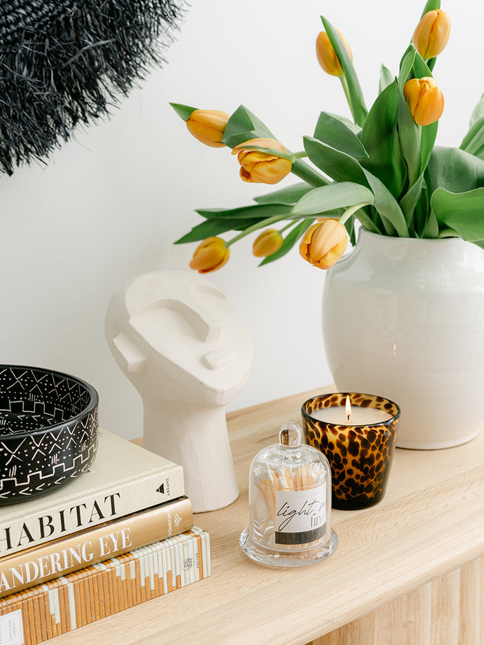Matches in Glass Cloche Styled