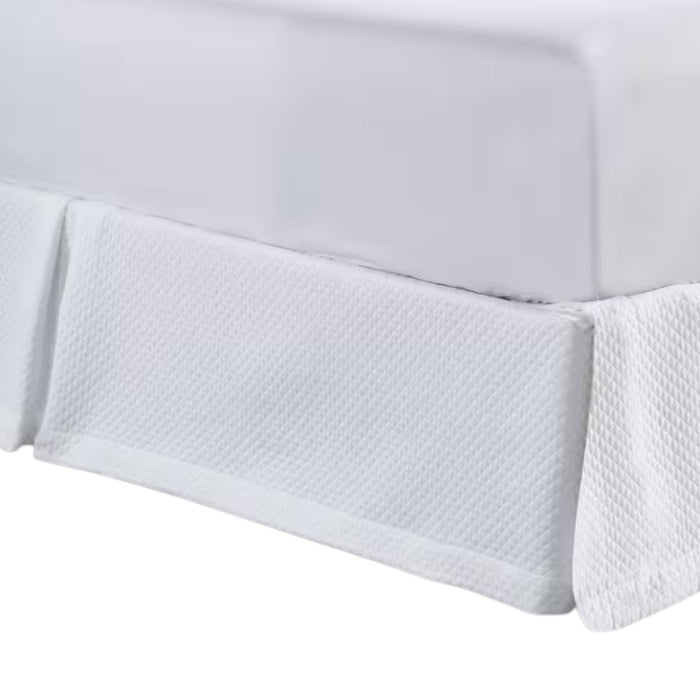 Matelasse Bed Skirt in White - King