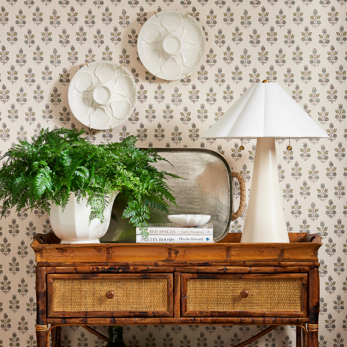 endocino Tray styled with tortoise bamboo serving console - Dear Keaton