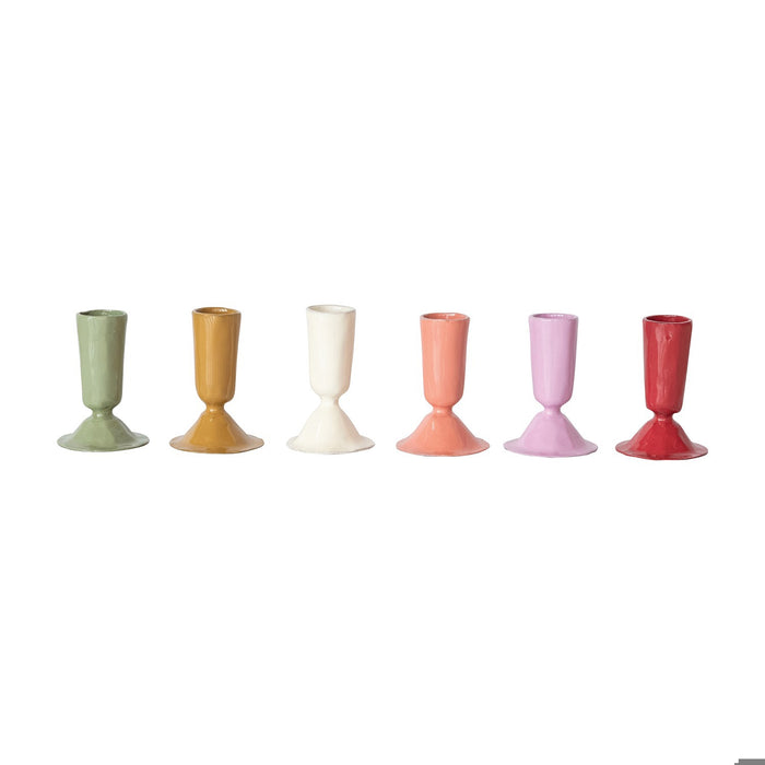 Mini Enameled Metal Taper Holder