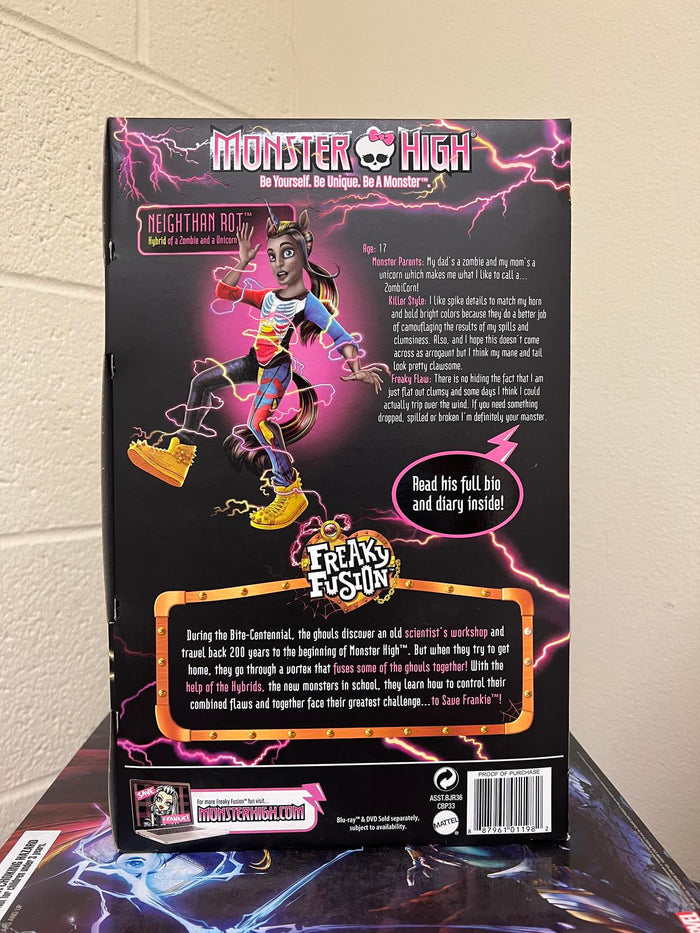 Monster High FREAKY FUSION Doll NEIGHTHAN ROT Hybrid Unicorn Zombie Boy NEW RARE