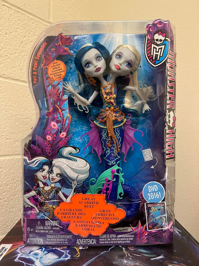 Monster High Great Scarrier Reef PERI & PEARL SERPENTINE Doll