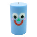 Moodz™ - Happy Pillar Face Candle, Blue, 50h