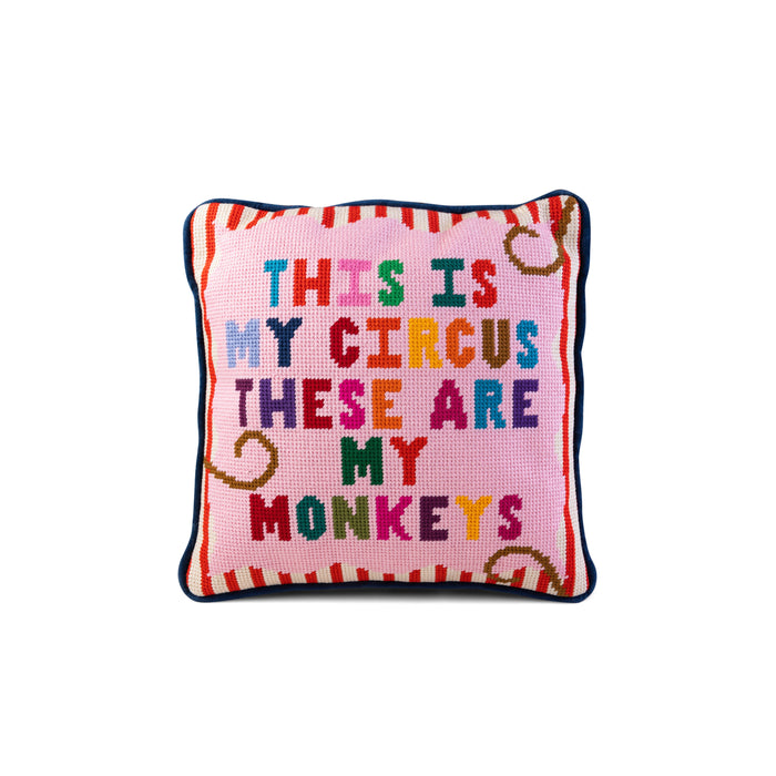 My Circus Needlepoint Pillow - 11" x 11"