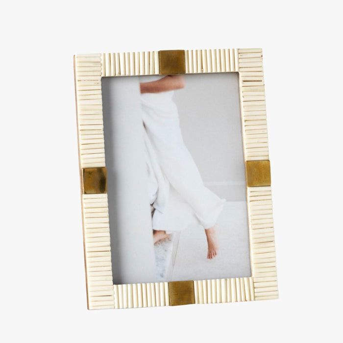 Natural Bone and Brass Frame