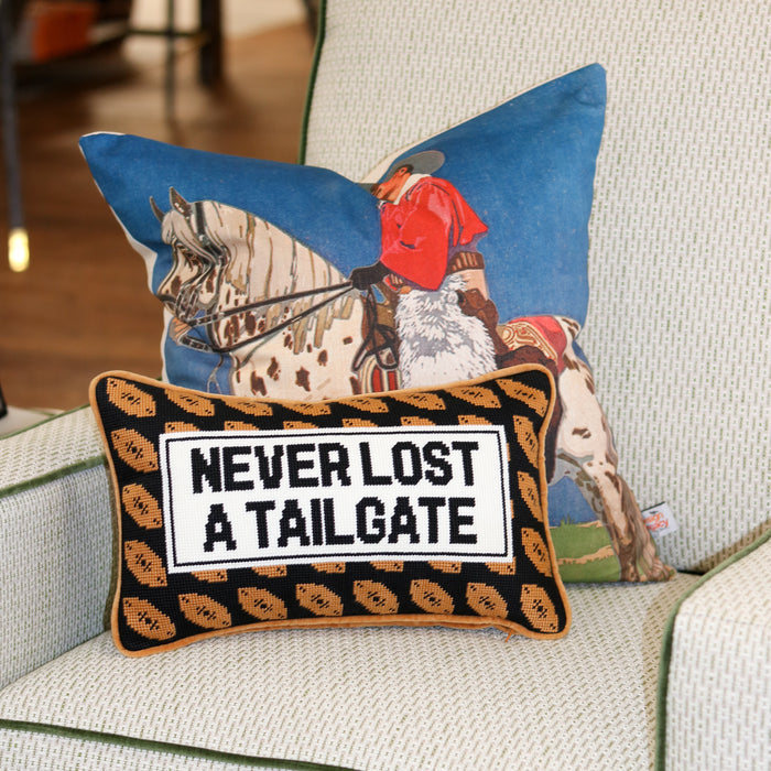 Never Lost A Tailgate Needlepoint Pillow - 9" x 15"