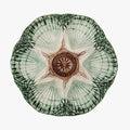 Nola Green and Brown Oyster Plate