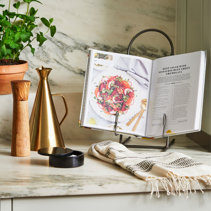 Olive Wood Pepper Grinder Styled in Kitchen - Dear Keaton