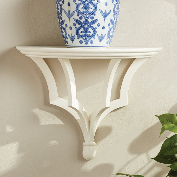 Oliver White Wall Bracket with styled with vase